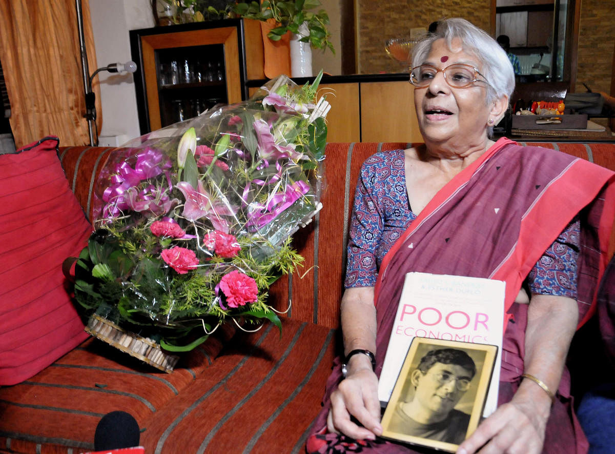 Nobel Prize winner Abhijit Banerjee's mother (PTI Photo)