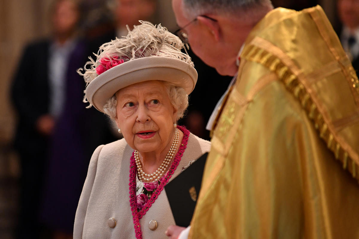Britain's Queen Elizabeth attends a service to mark 750th anniversary of Westminster Abbey in London, Britain October 15, 2019. Paul Ellis/Pool via REUTERS