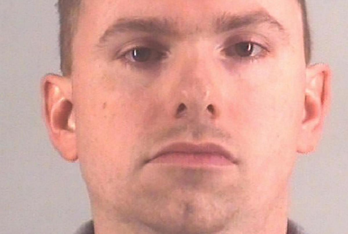 Fort Worth Police Department officer Aaron York Dean is seen in a booking photo at the Tarrant County Jail in Fort Worth, Texas on October 14, 2019. (Tarrant County Jail/Handout via REUTERS)