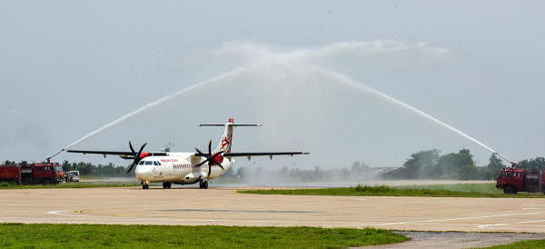 New Alliance Air at the inaugural of the UDAN-3 Regional Connectivity Scheme in Mysuru. (DH photo/Savitha B R)