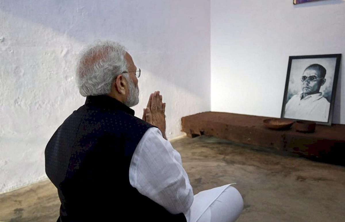 Prime Minister Narendra Modi pays homage to V D Savarkar. (PTI File Photo)