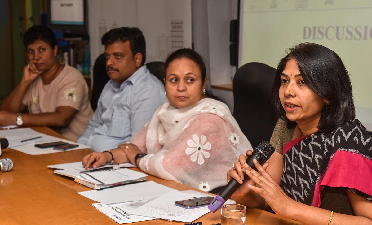 BMTC managing director C Shikha at an interaction on the city’s mobility issues on Wednesday. DH photo/M S MANJUNATH