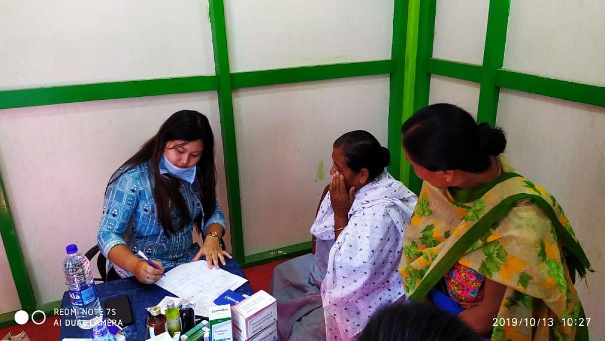 A free medical camp organised on October 13 in the Yellhoumee Health Care, Imphal. DH Photo