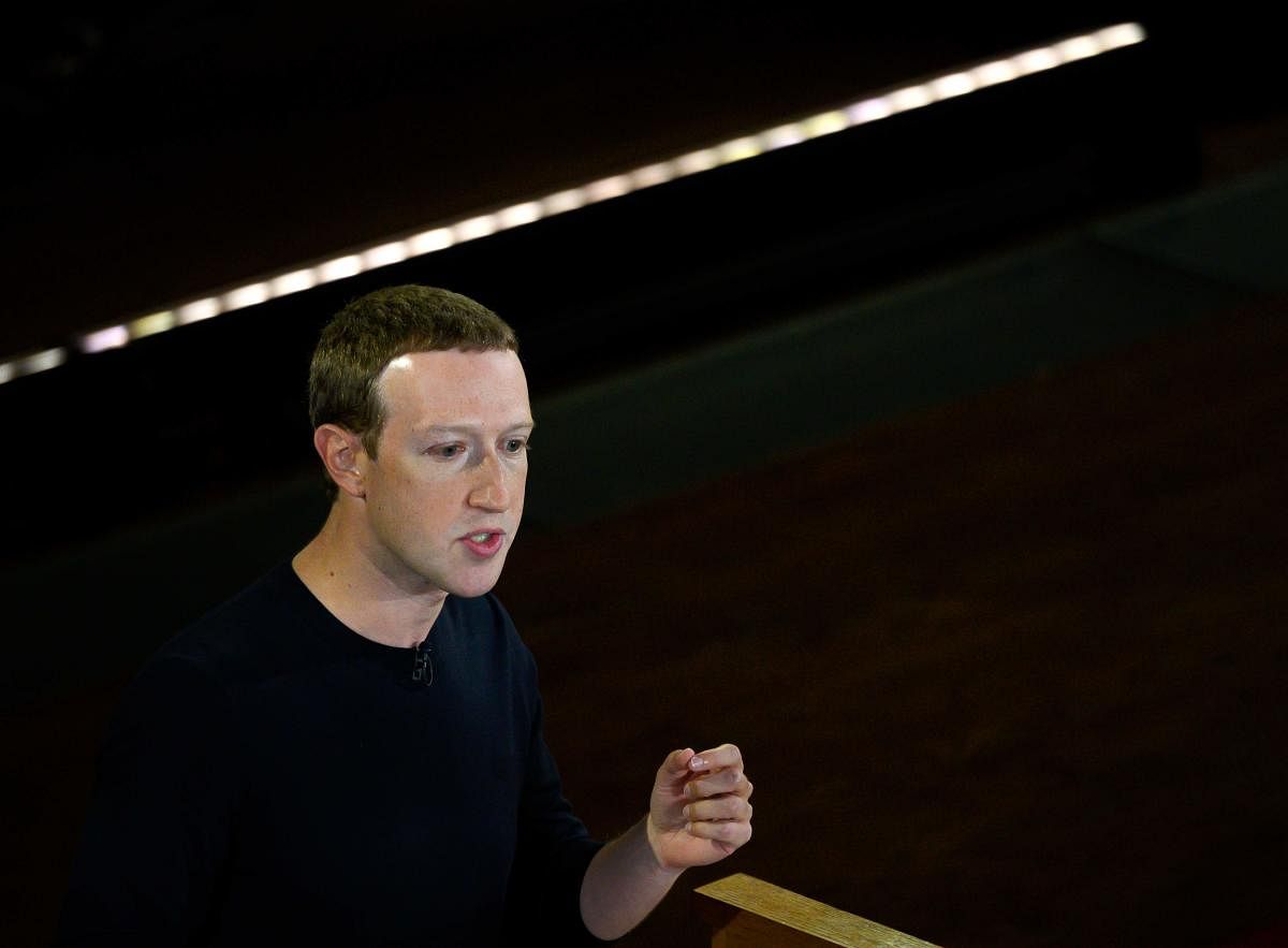 Facebook founder Mark Zuckerberg speaks at Georgetown University in a 'Conversation on Free Expression" in Washington, DC on October 17, 2019. (Photo by AFP)