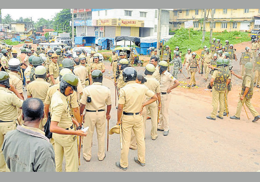 Security has been stepped up in Kodagu district following protests against the Tipu Jayanti celebrations planned on November 10. DH file photo