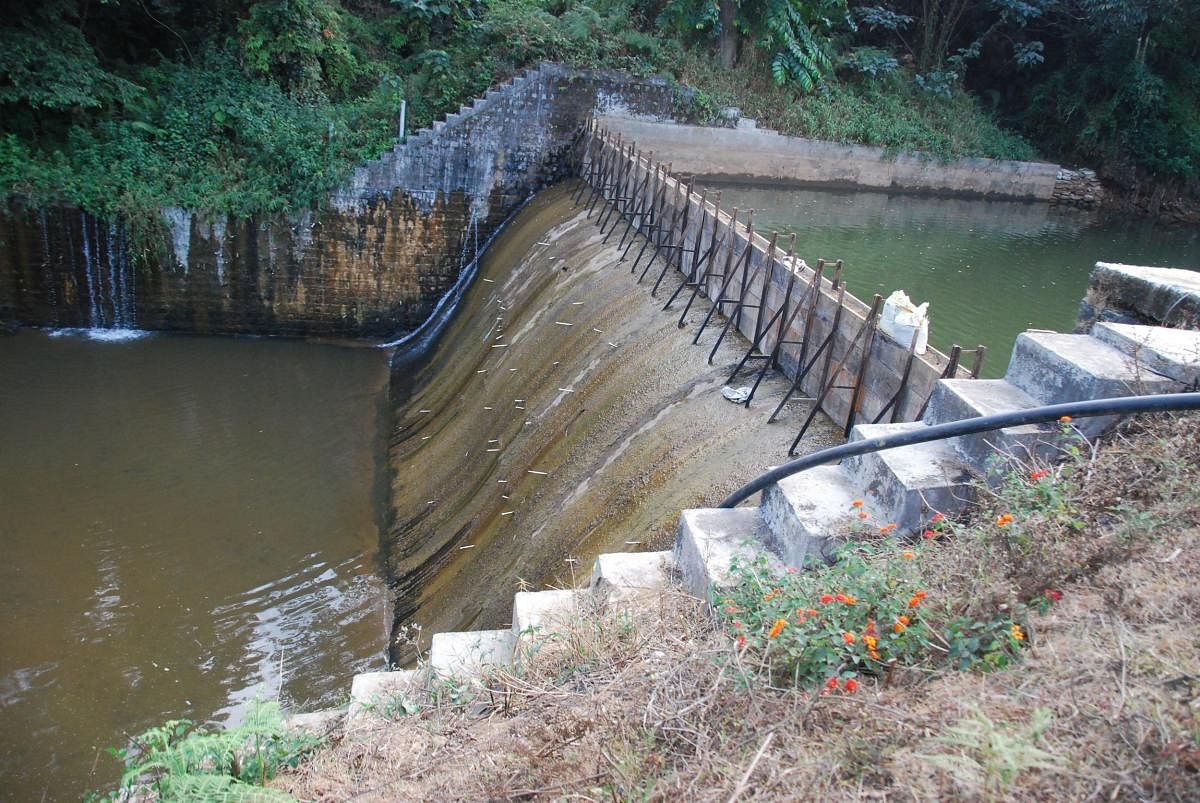 The inflow to Kootuhole check dam in Madikeri has reduced.