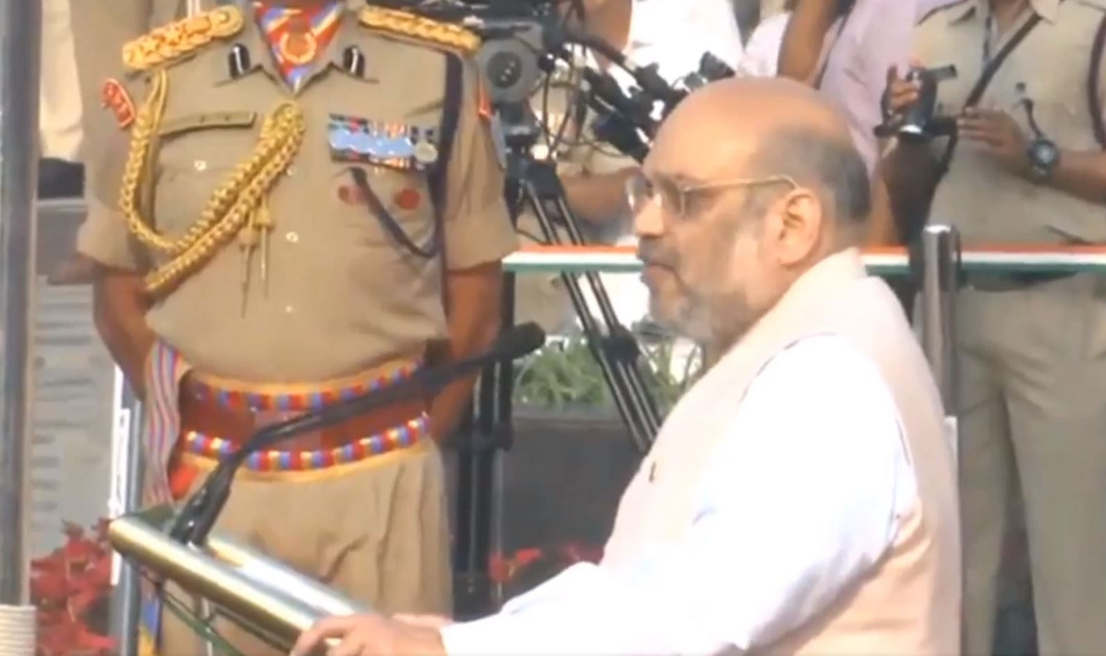 Home Minister Amit Shah speaks at the Police Commemoration Day Parade at National Police Memorial, New Delhi. Twitter