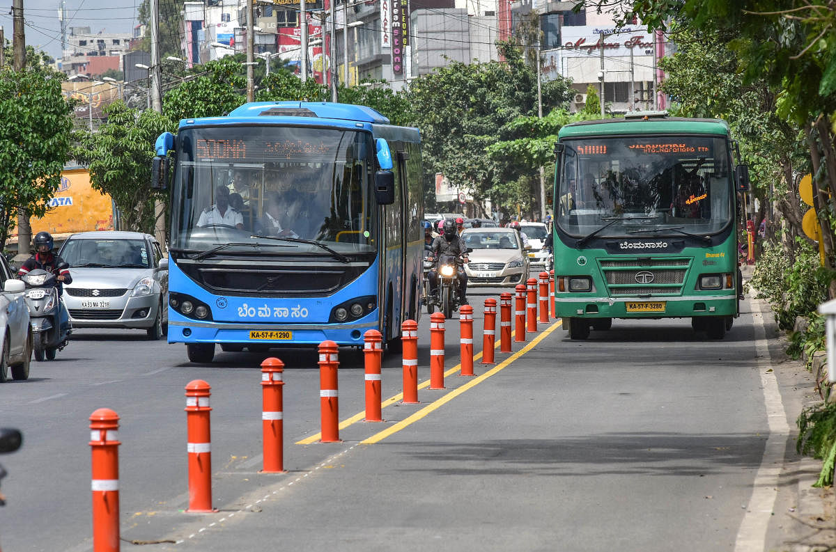 Buses will get a priority lane from November 1 onwards. But not all buses are using the dedicated lane during the trial run. 