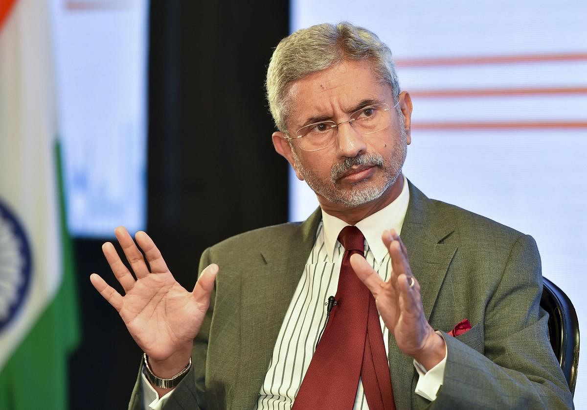 External Affairs Minister S Jaishankar speaks at the 2nd Annual India Leadership Summit, hosted by US-India Strategic and Partnership Forum (USISPF) with its theme 'Partners of Growth' in New Delhi on Monday. (PTI Photo)