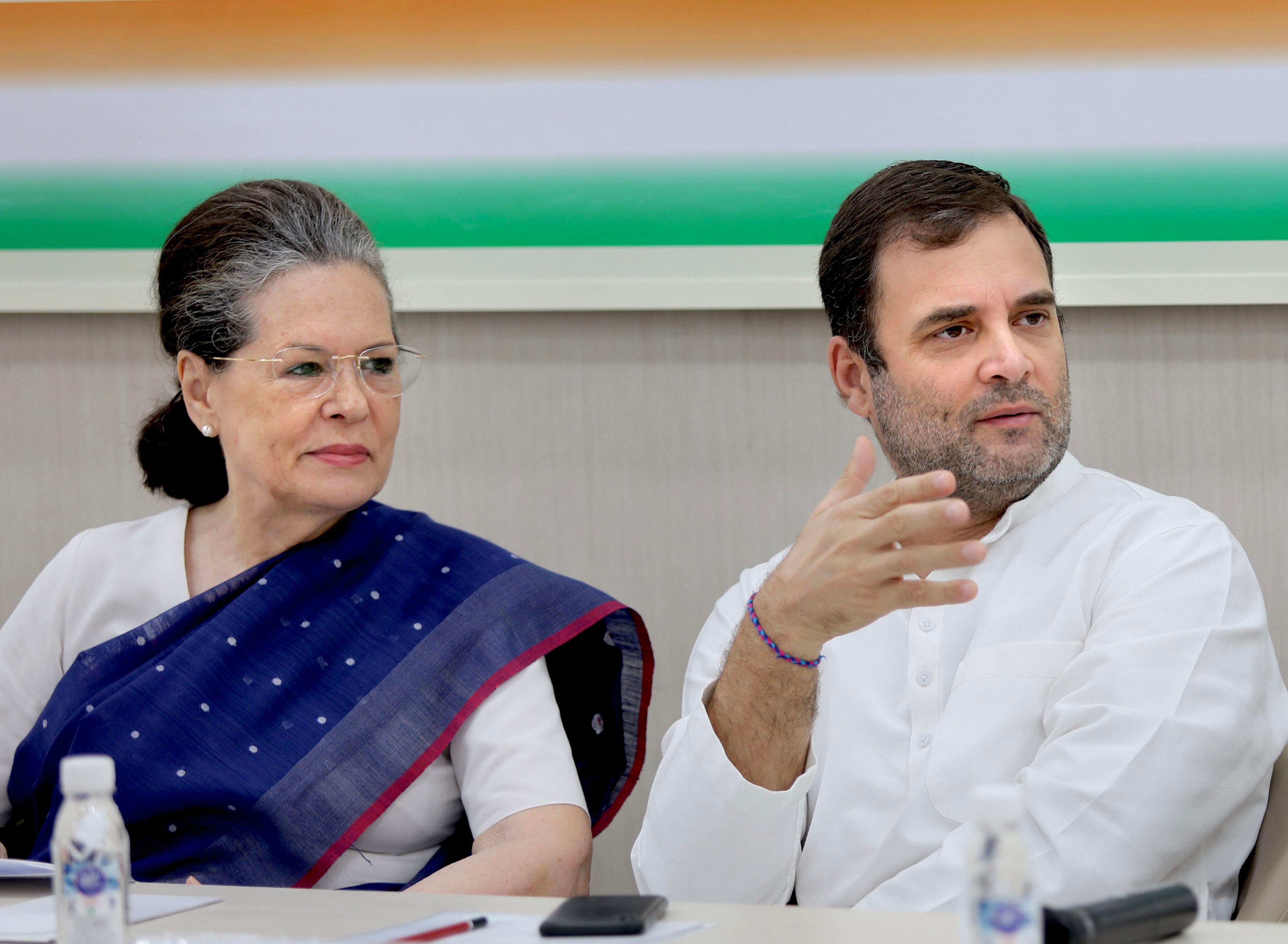 Congress interim chief Sonia Gandhi and Rahul Gandhi. (PTI photo)