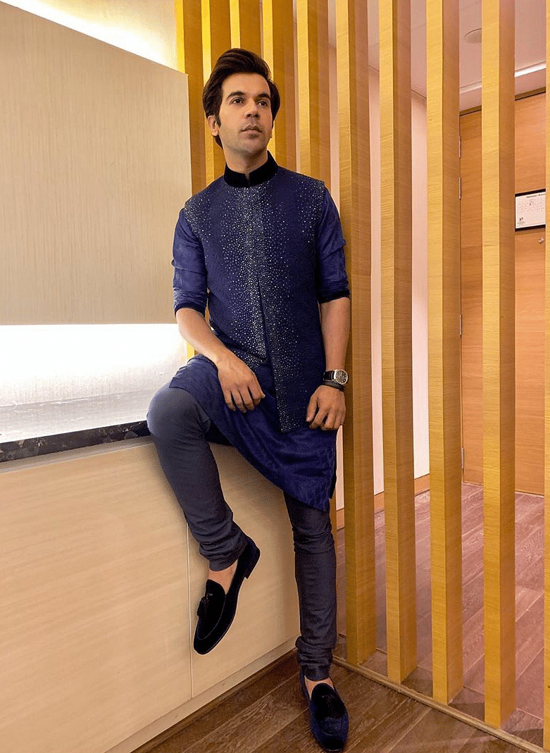 A Nehru jacket in festive colours is a good option. 