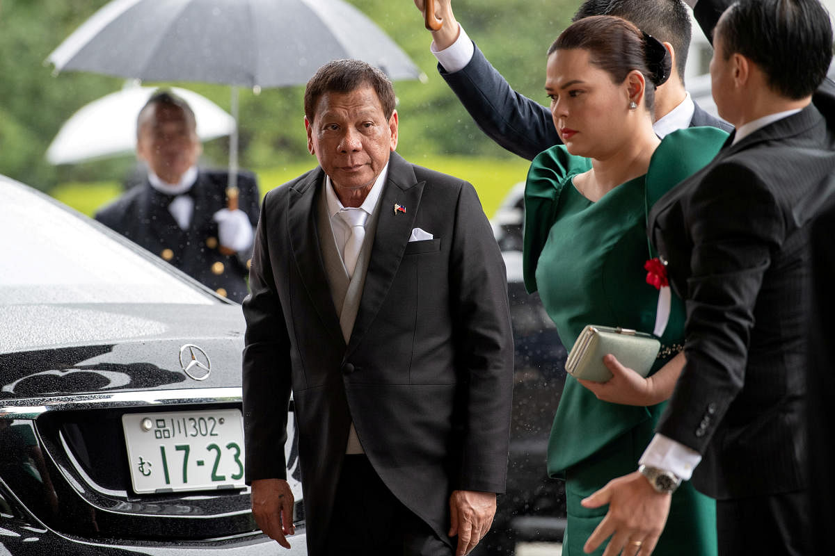 Philippines President Rodrigo Duterte arrives to attend the enthronement ceremony of Japan's Emperor Naruhito in Tokyo. Reuters