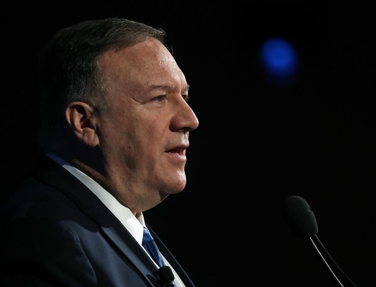 Secretary of State Mike Pompeo delivers remarks at the Heritage Foundation annual President's Club meeting. AFP/Getty