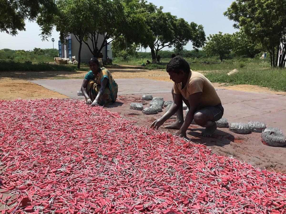 The fireworks’ industry is estimated to lose anywhere between Rs 800 to Rs 1,600 crore this year, due to the shutdown from mid-November 2018 to mid-March 2019. (DH Photo)