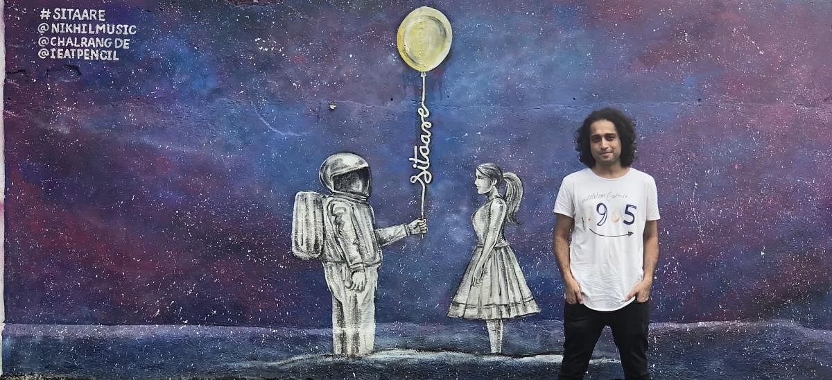 The mural from the video has since been painted on two walls in Mumbai