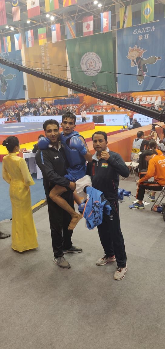 Praveen Kumar, winner of 15th World wushu championship (Twitter/@kuldeep_handoo)