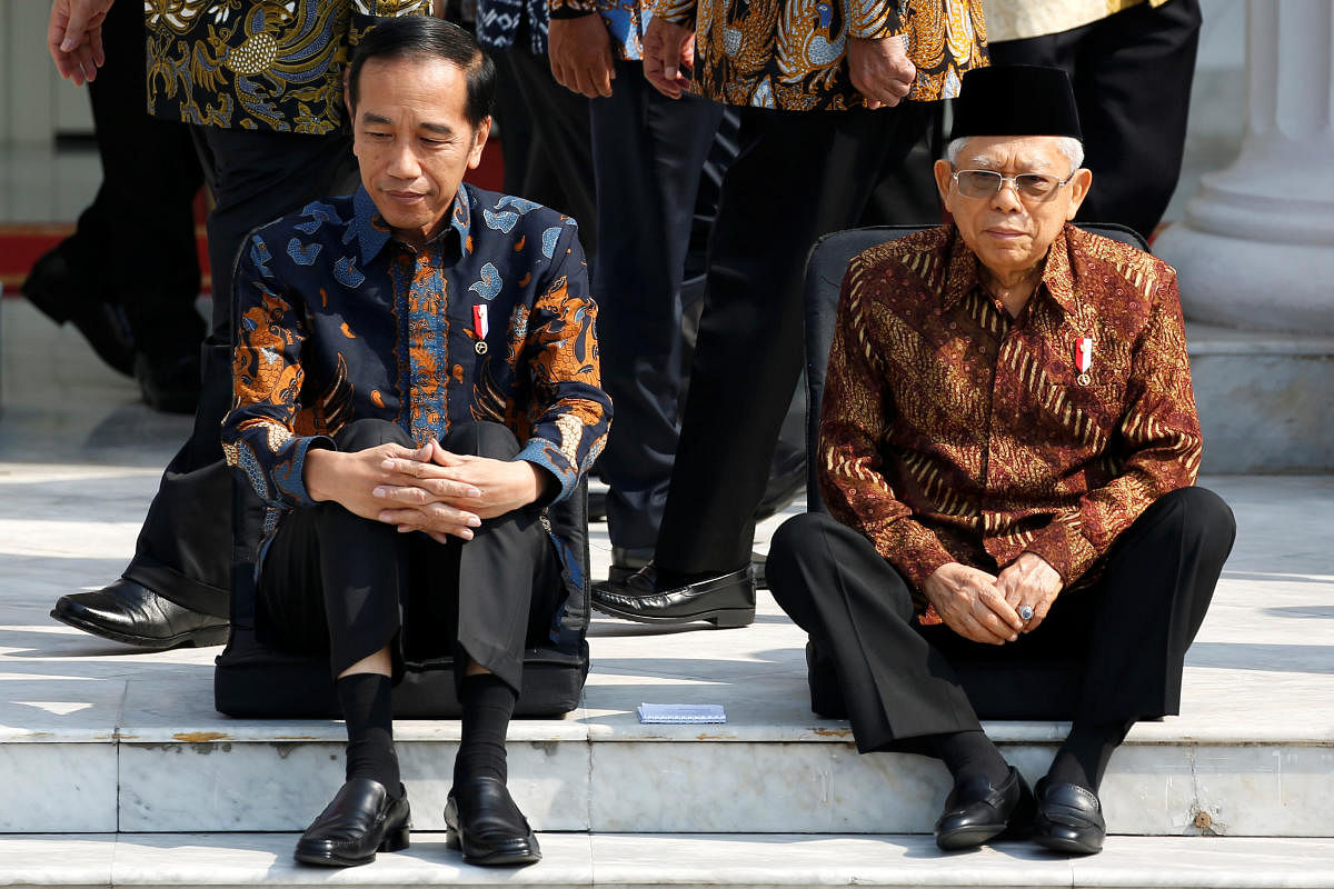 Widodo inaugurated ministers in his second-term cabinet on Wednesday, half of whom are technocrats, while the other half have links to political parties. Reuters