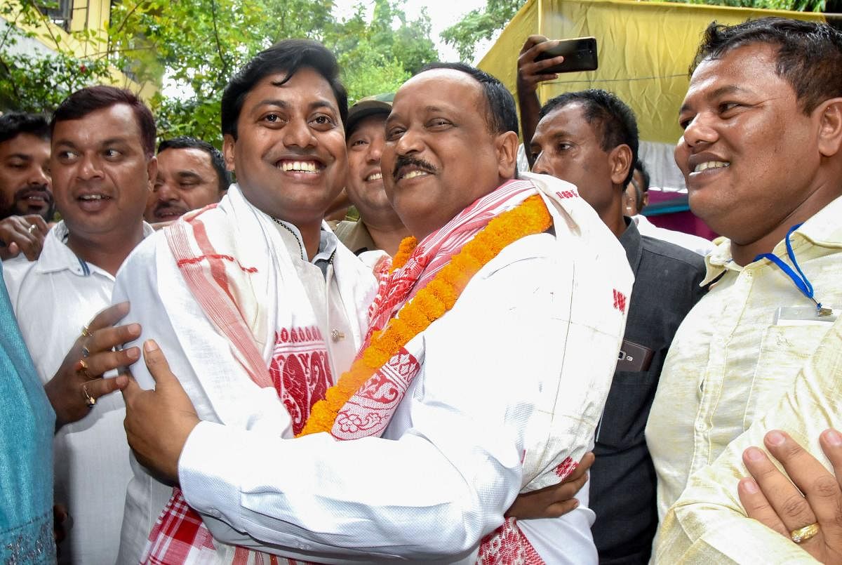 BJP candidate from Rangapara constituency Rajen Borthakur. (PTI Photo)