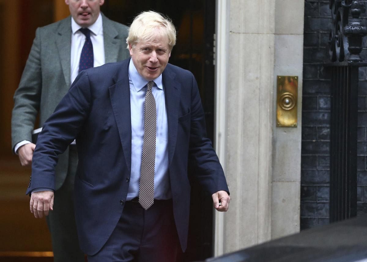 Britain's Prime Minister Boris Johnson leaves 10 Downing Street, on his way to parliament in London, Thursday Oct. 24, 2019. (AP/PTI)