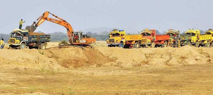 File photo of sand mining in Guntur district of Andhra Pradesh.