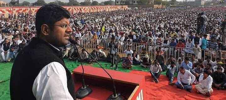 Dushyant Chautala said Devi Lal dedicated his life to improving the condition of the weaker sections of the society and the present dispensation will strive to follow the path shown by him. Photo/Twitter (@Dchautala)