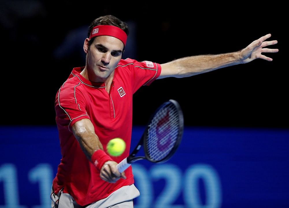 Switzerland's Roger Federer in action during the final against Australia's Alex de Minaur. (Reuters Photo)