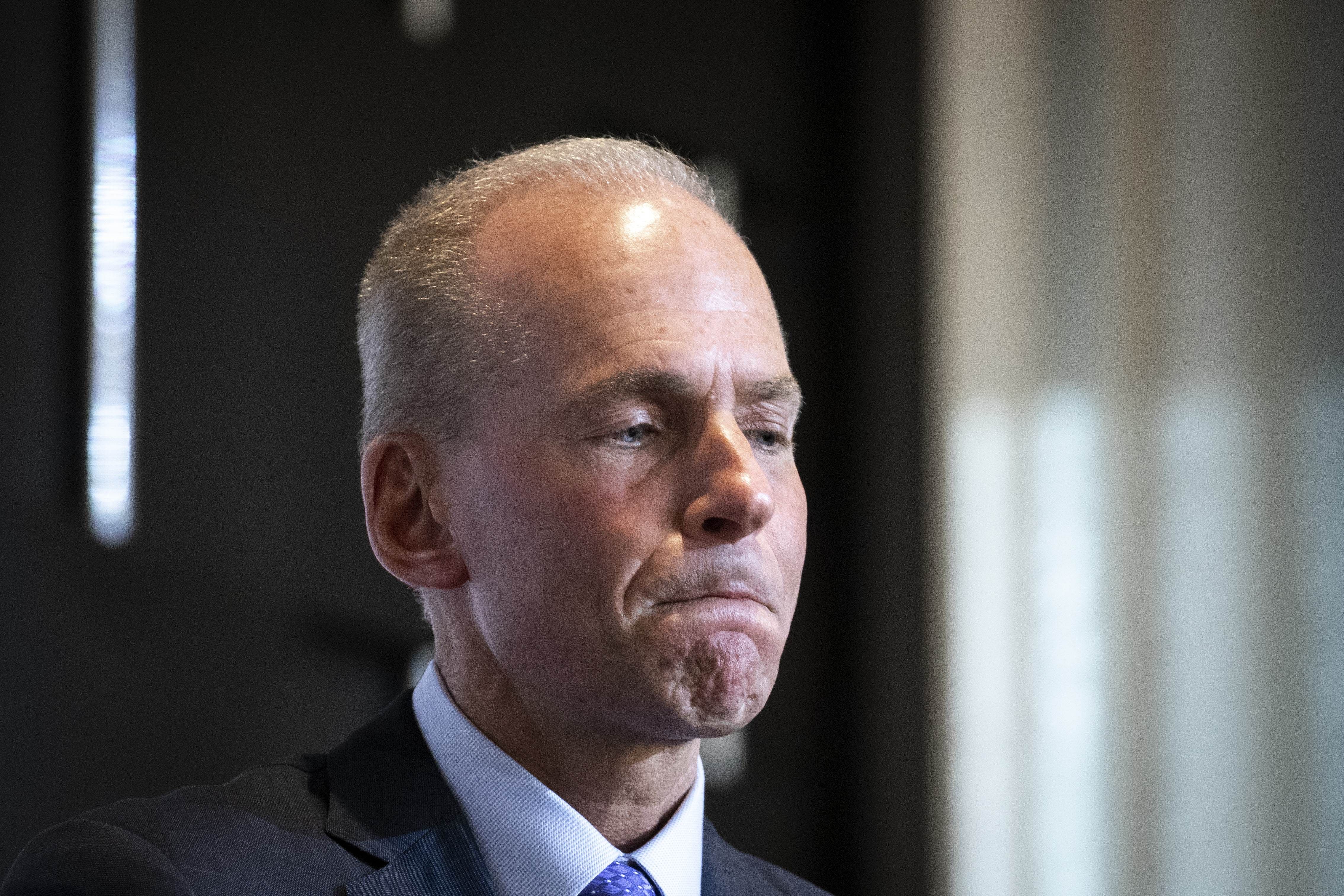 Boeing CEO Dennis Muilenburg speaks at an Economic Club Of New York event. (AFP Photo)