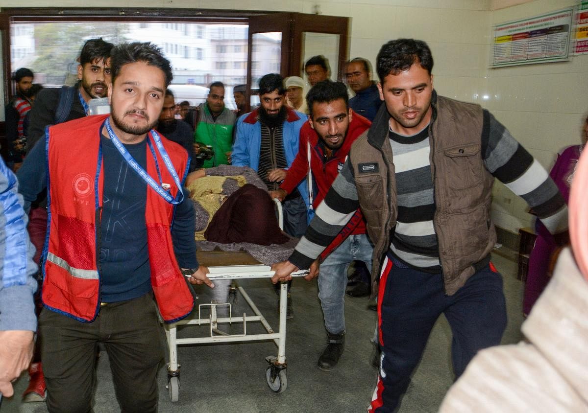 An injured civilian (PTI File Photo)
