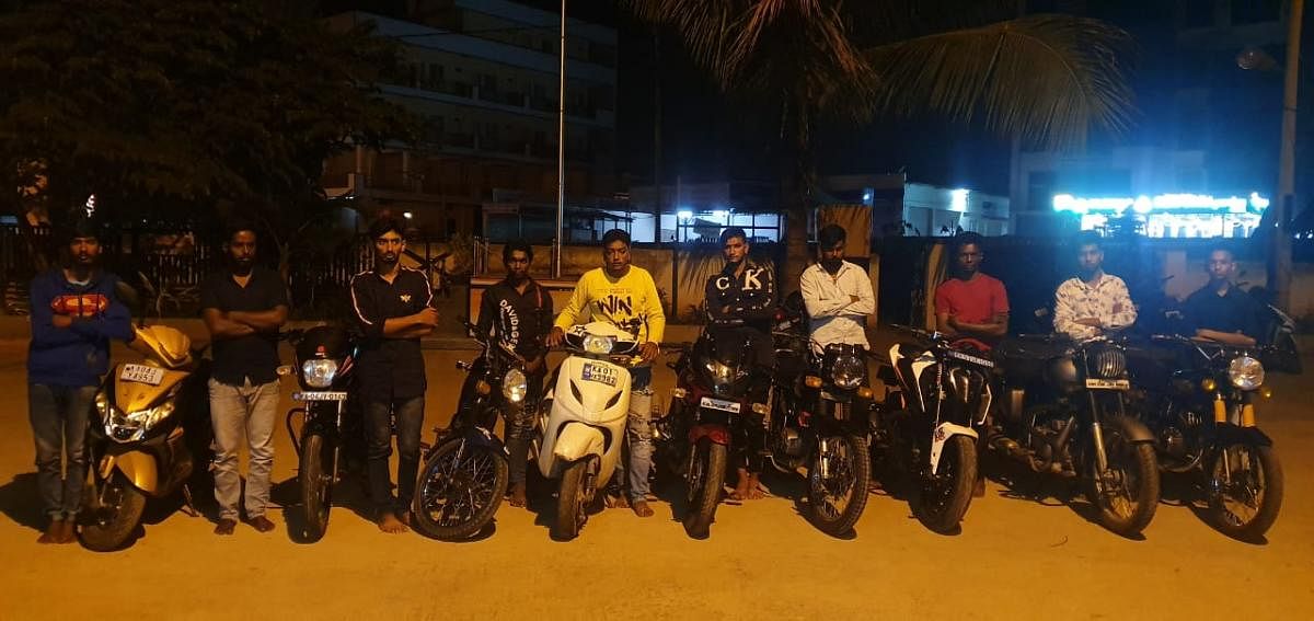 The youths arrested for performing stunts with their bikes.