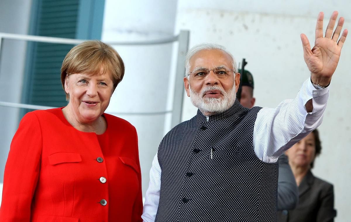 Sources said India and Germany are expected to sign about 20 agreements in a wide spectrum of areas during Merkel's two-day visit. Photo/AFP