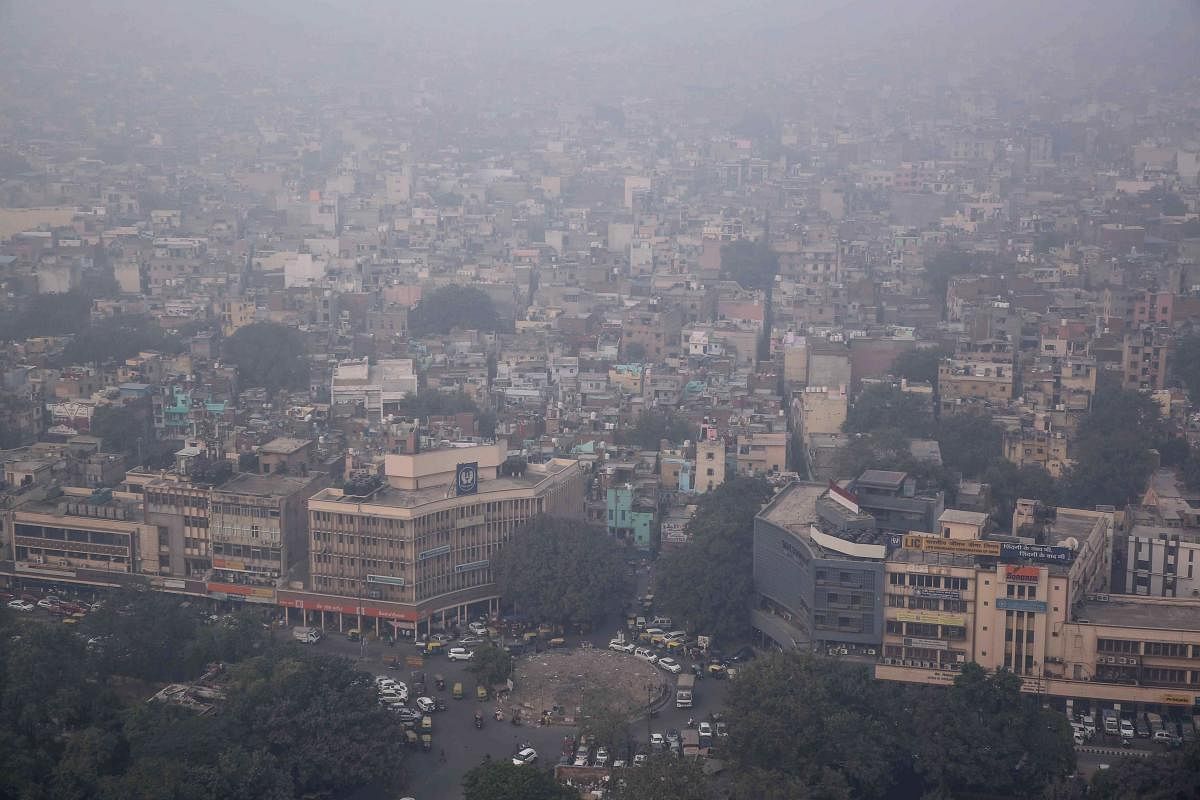 New Delhi aerial shot (Photo by AFP)