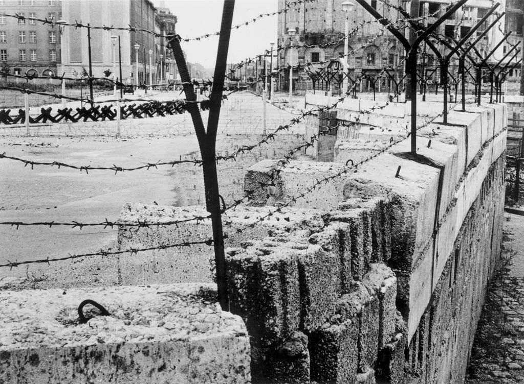 August 1962: A section of the Berlin Wall at Potsdamer Platz maintained by the German Democratic Republic between 1961 and 1989. (Photo by Central Press/Getty Images)