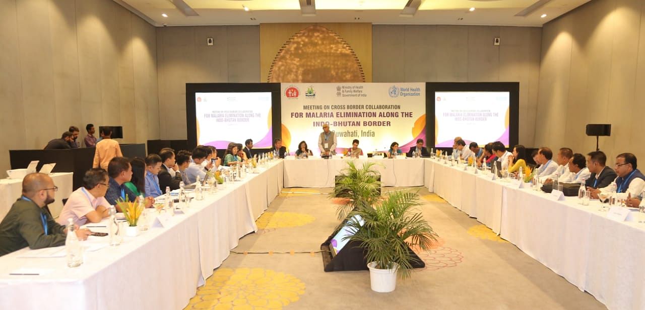 The meeting on cross border elimination of Malaria in India-Bhutan, in Guwahati on Monday and Tuesday. (Photo credit: Assam health department) 