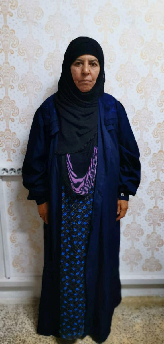 Rasmiya Awad, believed to be the sister of slain Islamic State leader Abu Bakr al-Baghdadi, who was captured on Monday in the northern Syrian town of Azaz by Turkish security officials, is seen in an unknown location in an undated picture provided by Turkish security officials. Reuters photo