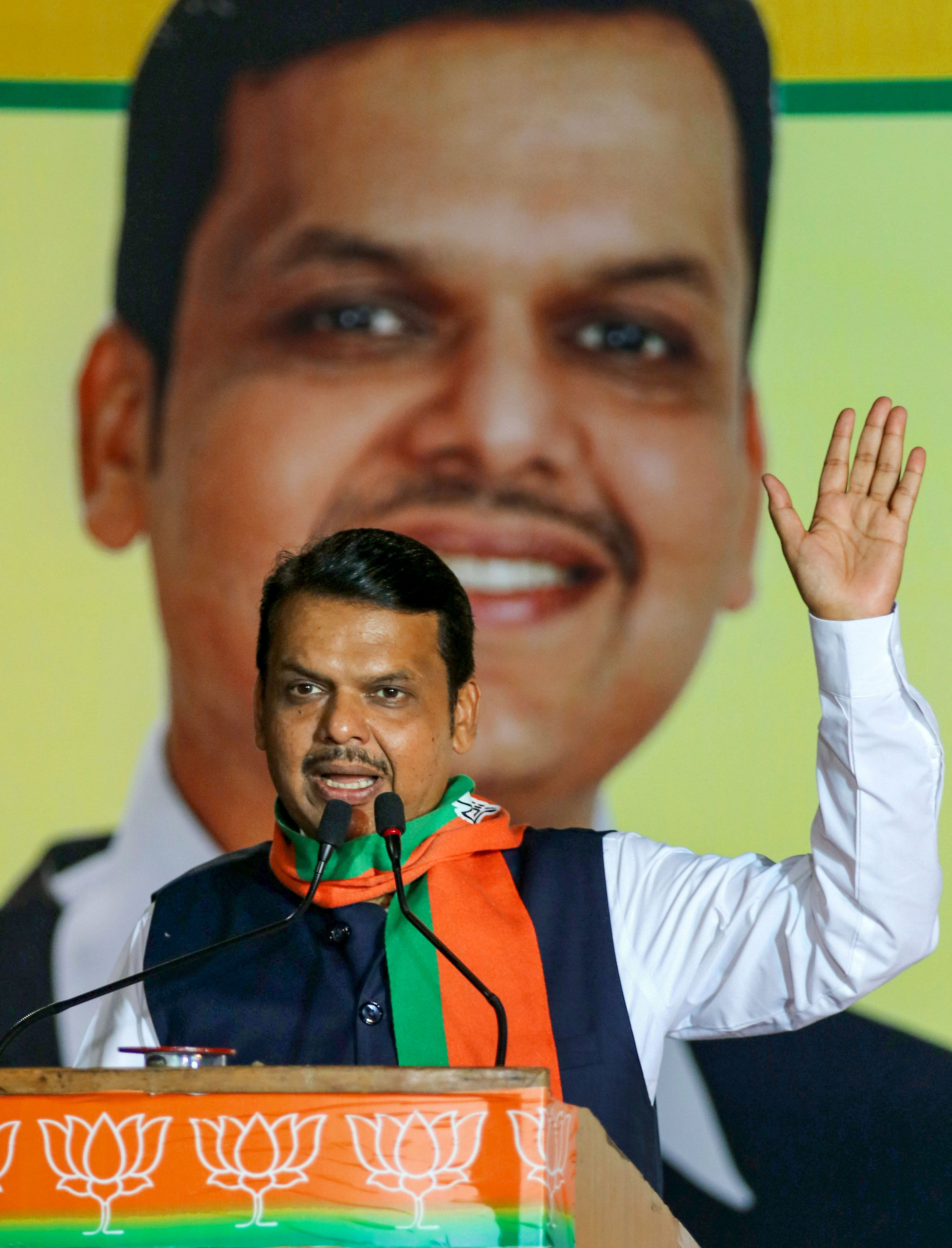Maharashtra Chief Minister and BJP candidate from Nagpur South-West constituency Devendra Fadnavis. (PTI Photo)