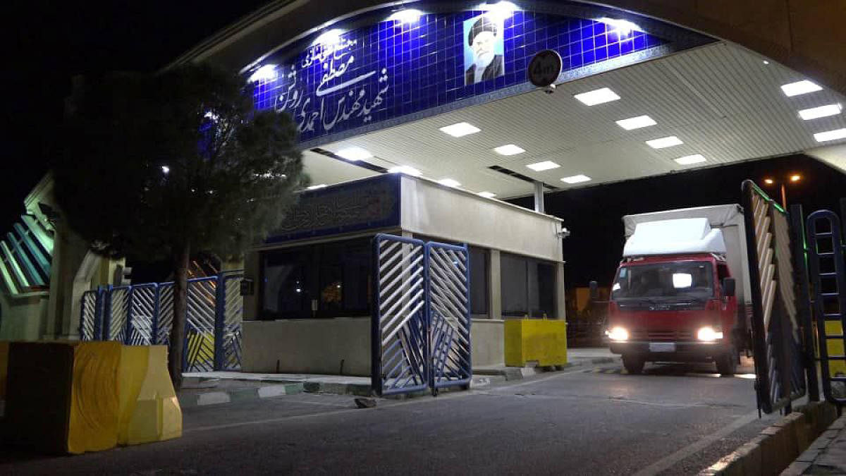 A handout picture released by Iran's Atomic Energy Organization on November 6, 2019, reportedly shows a truck carrying UF6 fuel leaving the Natanz nuclear power plant in the central Iranian province of Isfahan to the underground Fordo (Fordow) facility. AFP/Handout/Atomic Energy Organization of Iran