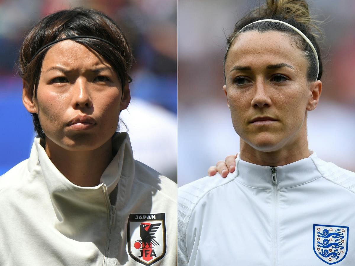 Japan and England women football player
