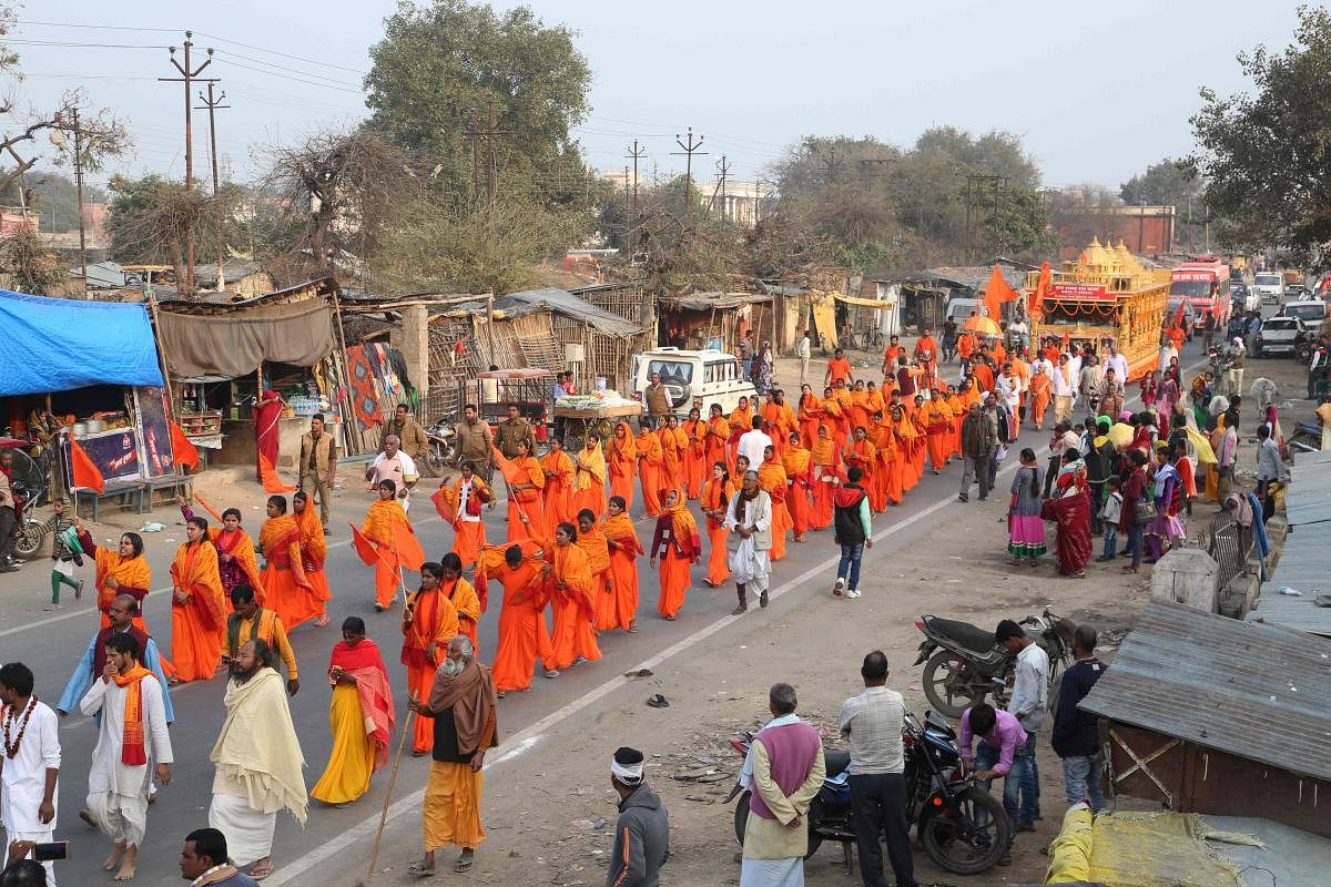 The seers in Ayodhya on Tuesday demanded a Parliamentary legislation to pave the way for its construction. AFP (file photo)