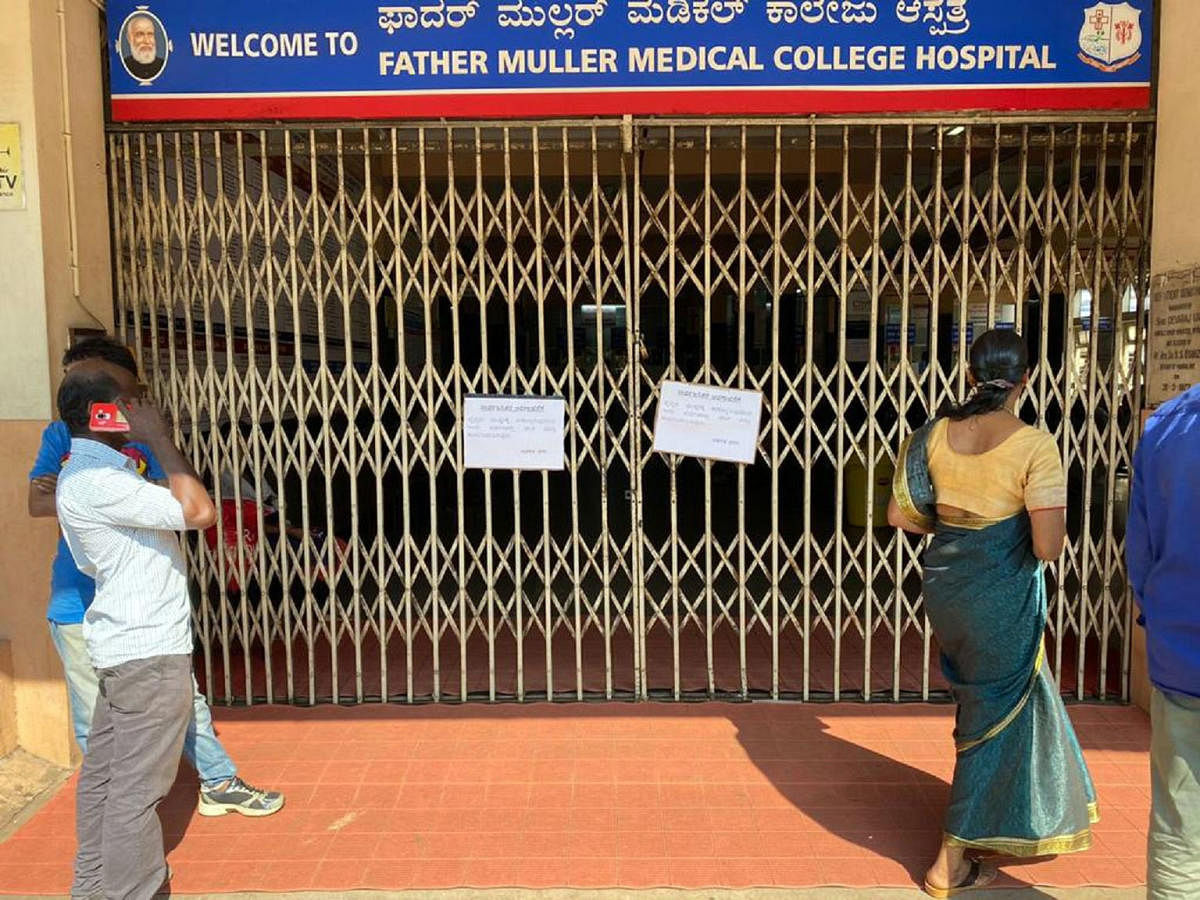 Out Patient Department (OPD) services remained closed at Father Muller Medical College Hospital in Mangaluru on Friday.