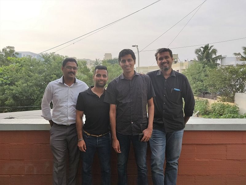 WeGot founders LtoR - Sundeep Donthamshetty – Co-founder and CTO, Abilash Haridass – Co-founder and Chief of Growth & Strategy, Vijay Krishna - Co-founder and CEO, Mohamed Mohideen. (DH Photo)