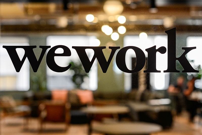A WeWork logo is seen at a WeWork office in San Francisco, California. (Reuters Photo)