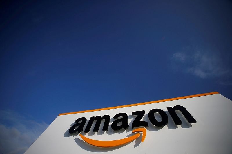 The logo of Amazon is seen at the company logistics centre. (Reuters Photo)