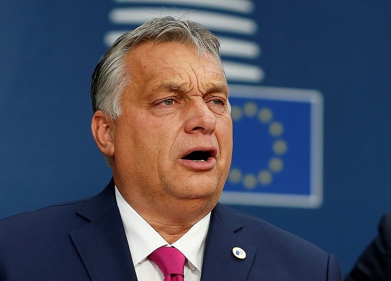 Hungarian Prime Minister Viktor Orban arrives at a European Union summit in Brussels, Belgium. (Reuters Photo)