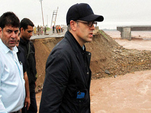 Chief Minister Omar Abdullah said free ration, including 50 kg rice, will be supplied to the victims for six months./ PTI Photo