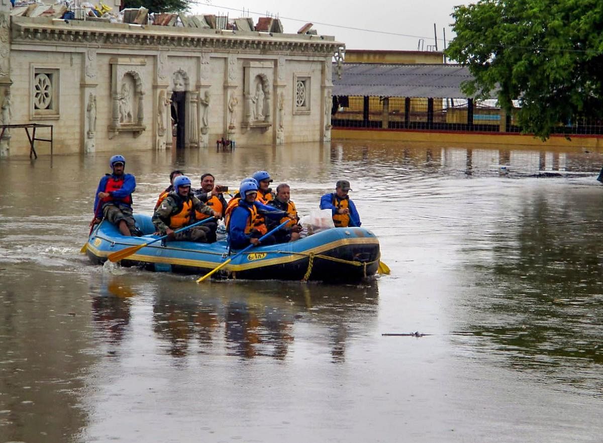 Flood situation in catchment areas of Krishna, Bheema and Tungabhadra rivers in North Karnataka is slowing returning to normalcy with reduction in discharge of water on Tuesday. (PTI File Photo)