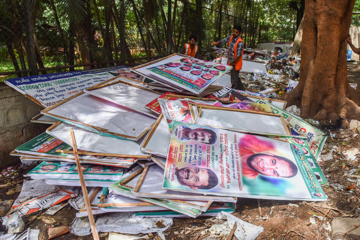 Close to 80,000 illegal flexes and banners were removed by the first week of August and the high court has ordered the BBMP to remove the remaining hoardings by the end of this month. 