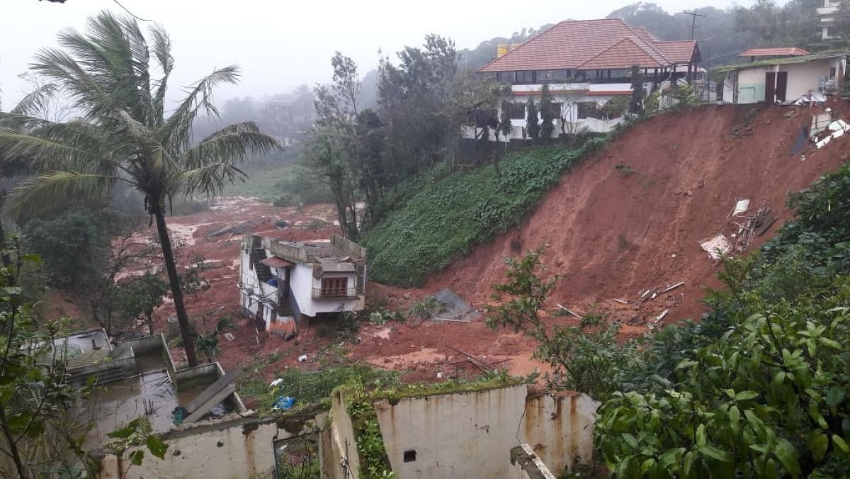 A view of the Kodagu landslides in which hundreds of people lost their homes.