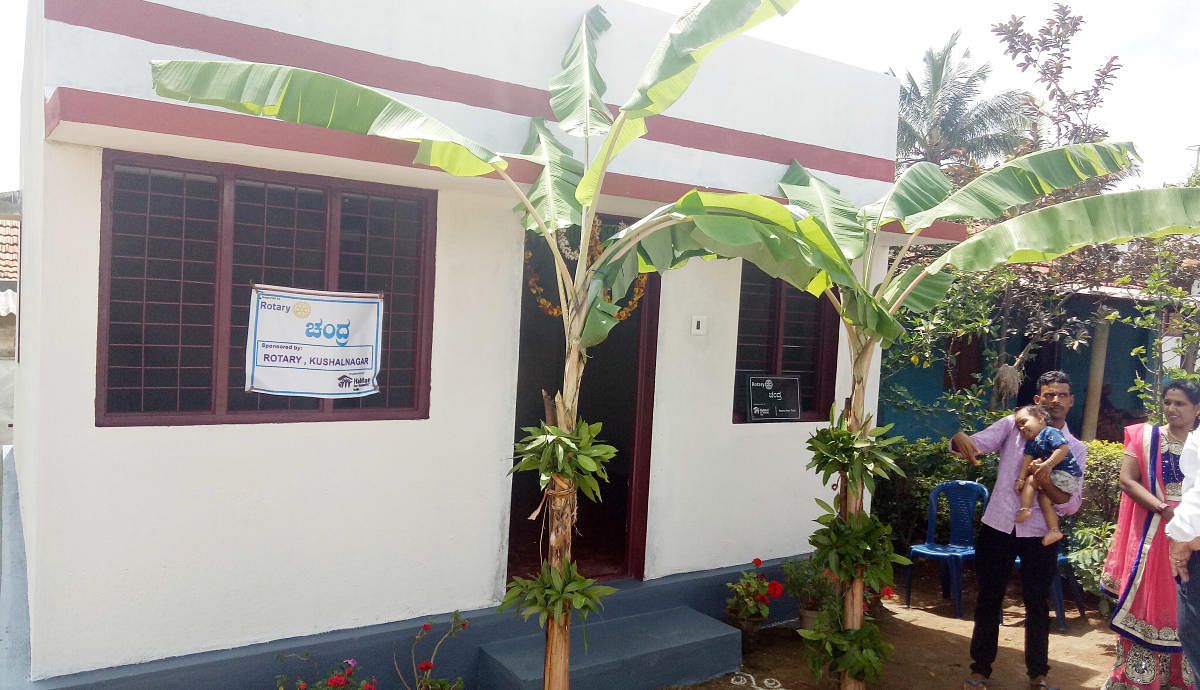 One of the houses built by Rotary International, in Iggodlu village, in Somwarpet taluk.