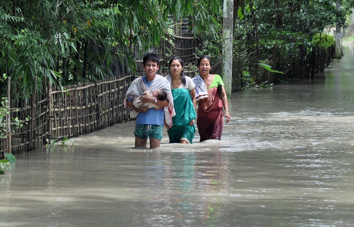 Flood has wrecked havoc in Assam. Photo credit: PTI