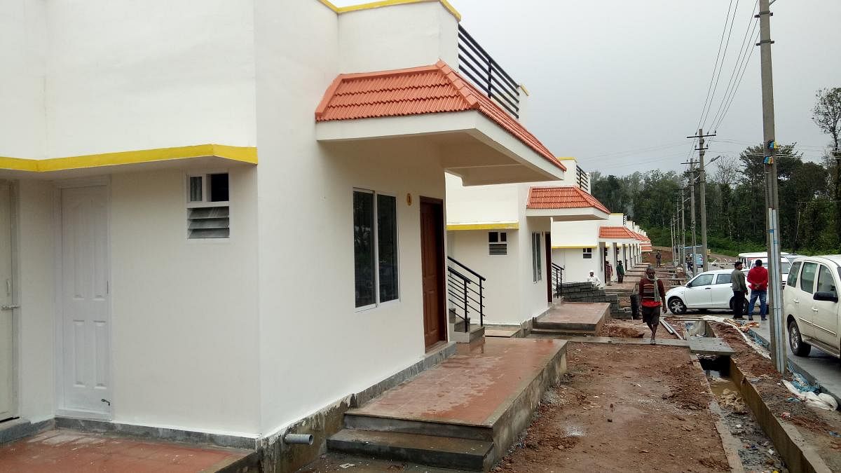 The houses constructed for flood victims of 2018 at Karnangeri in Kodagu.